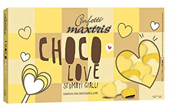 Confetti Cuoricini Cuoricino Sfumati al cioccolato al latte senza glutine 500g (gialli)