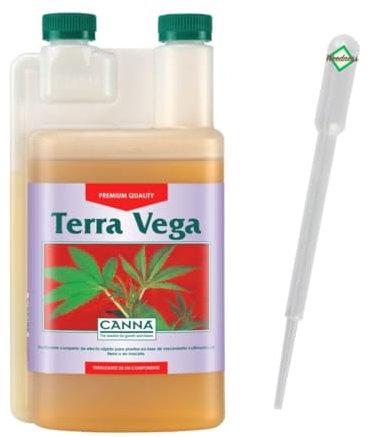Weedness Canna Terra Vega 1 litro - Fase di Crescita Coltivazione Coltivazione Indoor Fertilizzante per la Crescita dei pomodori biologici Pomodori Cetrioli Fertilizzante Liquido Crescita Organica