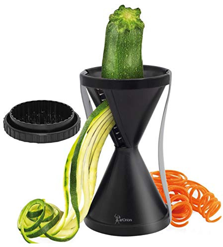 e!Orion Cortador en Espiral para Cortar Verduras, Rallador de Verduras, Cortador en Spirelli Manual, Adecuado para Zanahorias, Pepinos y Calabacin Pasta