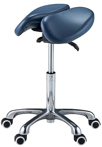 Master Massage Berkeley sadelstol, delad sits med lutningsalternativ, justerbar höjd, kungsblå