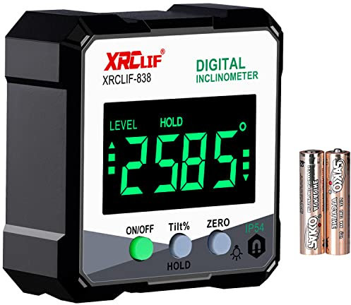 Winkelmesser Digital, XRCLIF Winkelmesser mit LCD, Mini-Neigungsmesser mit Magnet, Digitales Winkelmesswerkzeug, Neigungsmesser/Digitales Nivellierlineal Home