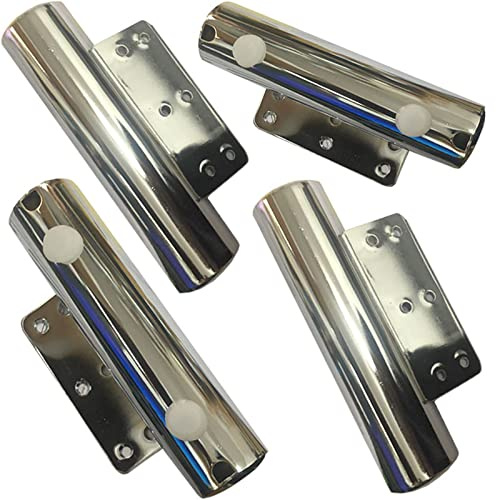 unbeatableoffers Chrome Silver Metal Tube Legs Furniture Feet Sofa Bed Chair Stools Cabinet Uk (4 Legs)