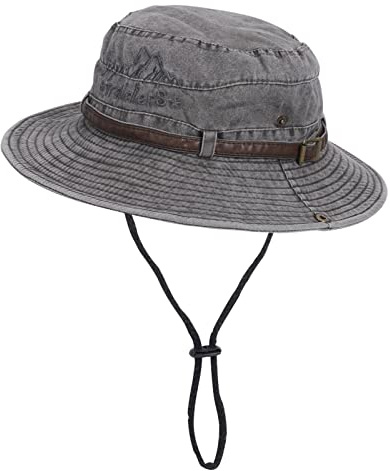 EKMTBJXY Cappello da Sole Uomo Cappello da Pescatore Estivo Anti UV Tesa Larga Bucket Hat, Cappello Safari in Pieghevole per Campeggio, Pesca, Trekking