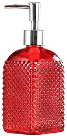 Sizikato Beaded Surface Glass Soap Dispenser Bottle with Pump, 16oz