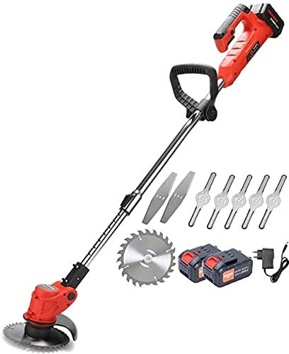 ATAAY Decespugliatore Elettrico Professionale da 800 W Larghezza di Taglio Potente tagliaerba Elettrico 2 * Lame in Metallo di Ricambio per Amplificatore Batteria