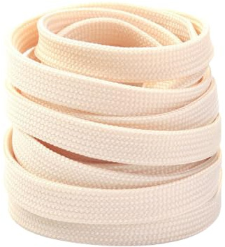 Boolavard 2 Paires de Lacets plats de Qualité Supérieure pour Baskets, Lacets pour Baskets, Lacets Athlétiques 8 mm de Large (Beige, 120cm)