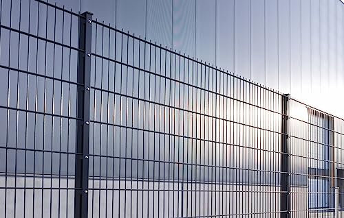 Doppelstabmattenzaun 868 Set Anthrazit | Mit Abdeckflachleiste | Gartenzaun Stabmattenzaun Neu | 183 cm-7.5