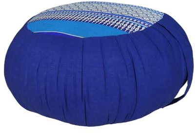 Longway-Buddha Rundes Yogakissen Zafu Meditationskissen Sitzkissen Dekokissen 38x14 cm Kapok Füllung