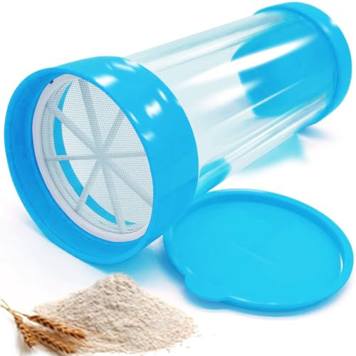 Yueser Tamiz de Harina Manual, Tamiz de Azúcar en Forma de Taza de Tamiz Chocolate Shaker Malla Sifter con Tapa Flour Sifter para Cacao Café Latte (1)