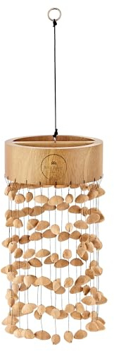 Sonic Energy Kenari Meditation Hand Chime, Natur (SKHMC) | 39x20x20 cm, 720 g, mit Holzgriff & Aufhängering, Mahagoni, Kenari Seeds (Ginje)