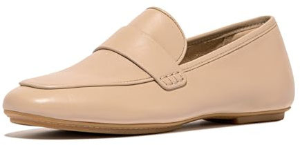 Fitflop Delicato mjuk läder loafers sko för kvinnor, Klassisk beige, 43 EU