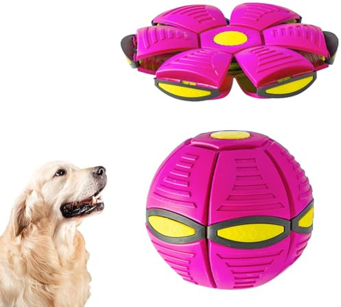 Usper Platillo volador UFO para mascotas, juguete para mascotas, portátil, resistente a las mordeduras, pelota de entrenamiento para perros, seguridad, interesante pelota de juguete para perros para