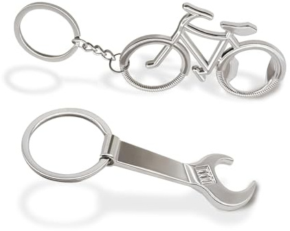 IOPJLK Porte clé Décapsuleur 2 Pièces, Ouvre Bouteille de Bière, Cadeau Homme Original, Gadget Insolite Utile en Alliage de Zincm, pour Bar, Amateurs de Bière, Fête - Vélos et Outils