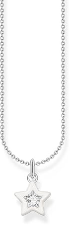 THOMAS SABO Kette mit Stern-Anhänger Silber 925 Sterlingsilber, Kaltemail