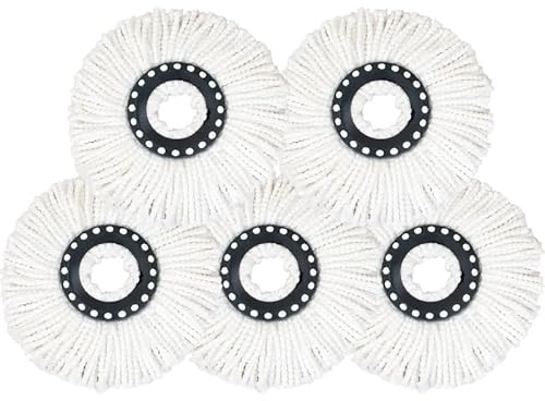 5 cabezales de fregona universales de repuesto giratorios, microfibras, redondos, 16 mm, cabezal de trapeador de microfibra, herramienta de limpieza de repuesto