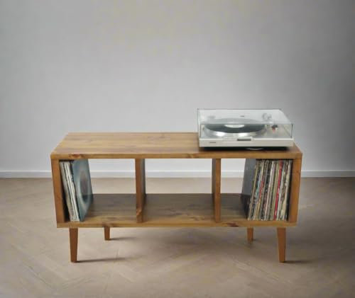 Record Player Stand, Vinyl LP Record Storage, Hifi Rack, Turntable Unit, Vinyl Storage Furniture - Many Colours Available! (80, Black)
