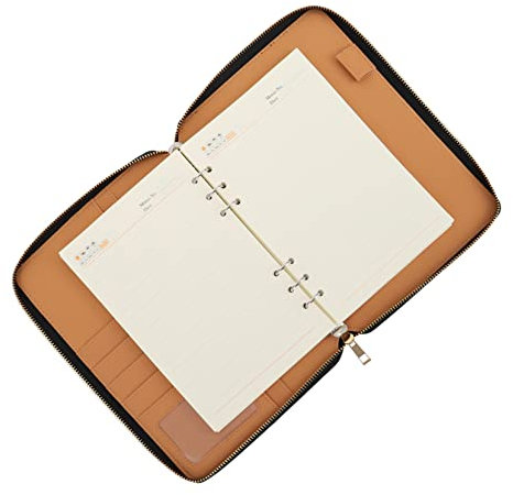 DIYEAH Notizbuch Mit Reißverschluss Für Büro Und Business Planungs-notizblock Mit Terminplan-funktion Hochwertiges Papier Für Tägliche Notizen Passend Für Rucksack Und Aktentasche Modisch
