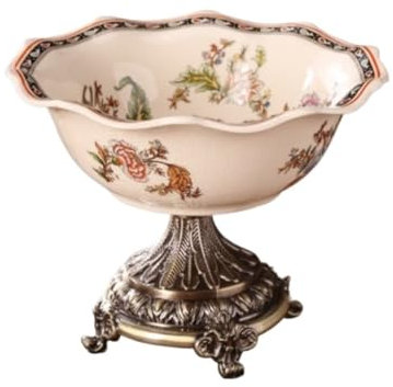 Cesto di frutta Cestini portafrutta Cestini portafrutta in ceramica Cesto di frutta decorativo con base in resina per tavolo Piatto di frutta Vassoio di frutta (Colore: A, Dimensioni: 27 * 27 * 21 cm