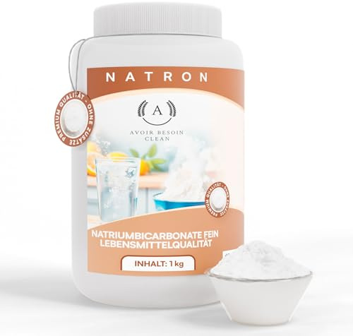 Natron Pulver 1kg Lebensmittelqualität E500ii | Natriumbicarbonat Backsoda Backpulver Backing Soda Natriumhydrogencarbonat | zum Putzen Reinigen rein Premium Qualität