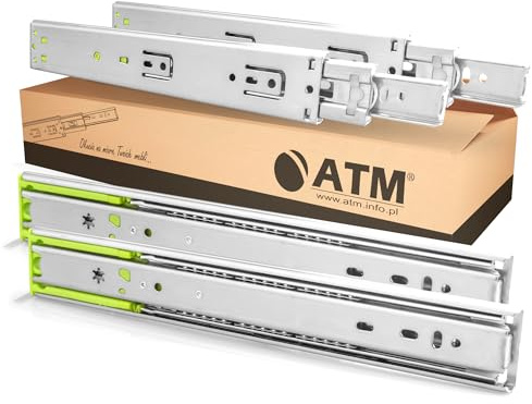 ATM® Kugelführung Soft-Close 400mm Vollauszug 40kg – Schubladenschienen Kugelgelagert Gedämpft, Teleskopschiene Stahl, 4 Stück (L+R)