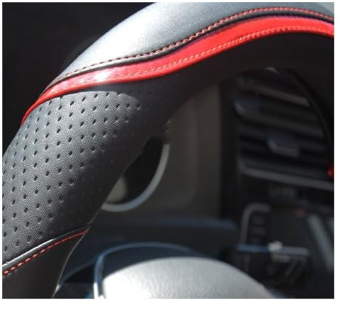 Lenkradbezug Auto Für VW T4 T5 T6 Für Multivan Multifunktionellen Transporter Auto Lenkrad Abdeckung Carbon Fiber PU Leder Auto Zubehör Lenkradhüllen(D Shape Orange)