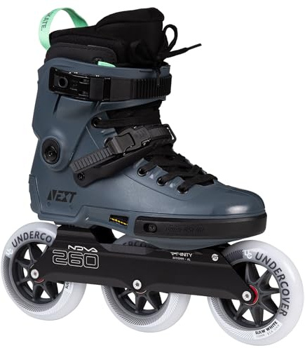 Powerslide Next Pro 110 - Urban Inline Skates per uomo e donna con montaggio a 3 punti, 3 x 110 mm, cuscinetti a sfera ABEC 9 in petrolio/blu scuro 42-43