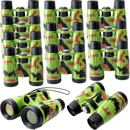 12 Stück Kinder-Fernglas Bulk Camouflage Kompaktes Fernglas Dschungel Safari Fernglas Outdoor für Jungen Mädchen Entdecker Jagd Party Gastgeschenke