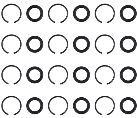 12 Juegos Clips para Anillos de Retención de Impacto 1/2, Anillos Fricción Impacto con Junta Tórica Piezas Repuesto Duraderas para Llaves Eléctricas y Neumáticas