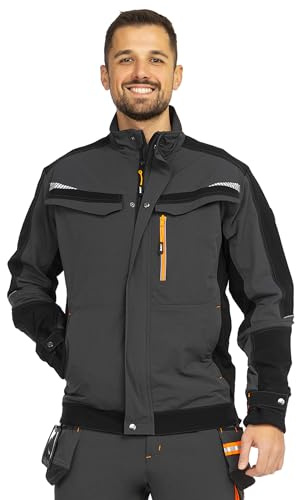 BWOLF Vector Veste De Travail Homme Multifonctionnelle – Blouson Professionnel Robuste Et Flexible 90% Nylon 10% Élasthanne – Veste De Chantier Légère – Veste De Sécurité, Gris, XXL