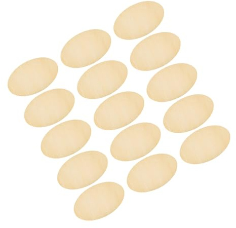 HOMSFOU 12Pcs Stücke ovale Holzspäne Holzkreise für Mittelstücke Runde Holzscheiben zum Basteln Holzscheiben für Mittelstücke Dinge zum Anmalen hölzerne Runden Buchsbaum