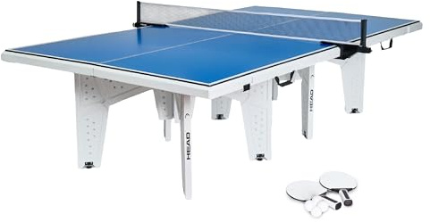 HEAD Full-Size Outdoor Ping Pong Table - 9ft x 5ft - Complete Table Tennis Set with Two Paddles & Three Balls - All-Weather Composite Surface for Outdoor Games - Quick Pop-Up Setup & Ping Pong Paddles