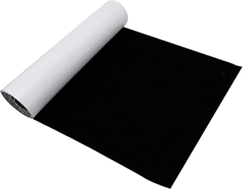 Tutamaz Filz selbstklebend Schwarz 1 mm, 40 x 220 cm, Klebefilz, Klebevlies, Filzgleiter, Filzrolle, Vlies Selbstklebend, Filzstoff für Möbel und Bodenschutz, DIY Basteln und Innenverkleidung