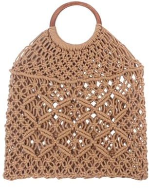 Thewasc Bolso de mano a juego para mujer, bolsa de vacaciones, cuerda de algodón, para viajes, playa, playa, playa, bolso de mano tejido a mano, cuerda de algodón, viaje para uso diario, Khaki, One