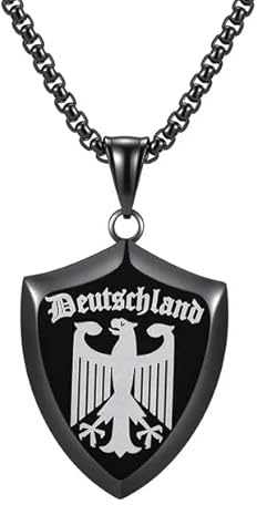 Deutschland Kette Adler Herren Halskette - Deutsche Bundesadler Halskette für Männer Teenager Jungs Bruder Vater Männer Schmuck Geschenke Edelstahl Herrenschmuck Deutschland Schmuck 55+5 cm Länge