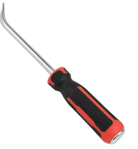 Car Door Trim Removal Tool with Strike Cap, Alloy Steel Pry Tool for Auto Trim Panel and Clip, 250mm Fitment with Ergonomic Grip, Red/Black/Silver