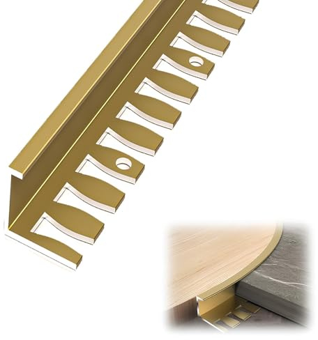 Aluminiumlegierung Biegbar Fliesenschiene Einfassprofil Biegbar Übergangsleiste Boden Für Laminat, Parkett Und Fliesen(3pcs)(Gold,1.25 * 90cm(3pcs))