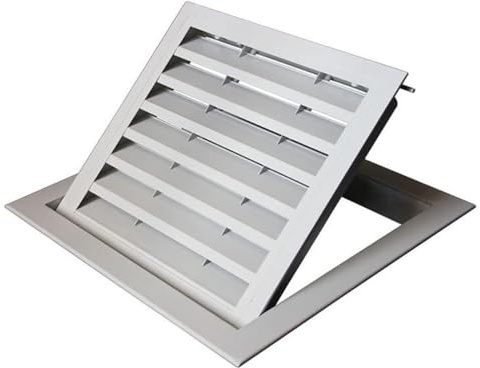 Grille de Ventilation carrée, 1 pièce, en Alliage d'aluminium, pour Sortie d'air de climatiseur extérieur, volet étanche à la Pluie (Style B, Ouverture 250 x 250 mm)