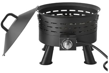 Braciere, Braciere portatile a gas propano da 50.000 BTU, struttura in acciaio nero per patio, cortile