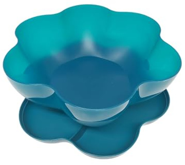 Tupperware Cuenco para mezclar XXL para ensalada, cuenco para servir, ensaladera Maximilian, cuenco con tapa, barra de ensalada, masa de levadura, juego de 5,6 litros, color turquesa