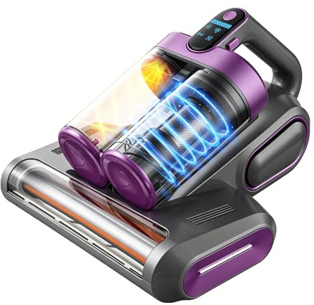 Elecbee Kabelloser Milbensauger für Matratzen, Milbensauger mit UV Licht, Milbenstaubsauger LED-Anzeige, Matratzensauger Ultraschall-Technik, Handstaubsauger für Matratze Sofa Teppichboden