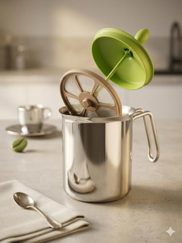Cappuccinatore Manuale 3 Tazze in Acciaio Inox 18/10 Made in Italy Montalatte Cremix 500ml, Monta Latte Cappuccino e Caffè - Schiuma Latte anche 100% Vegetale, COLORI ASSORTITI