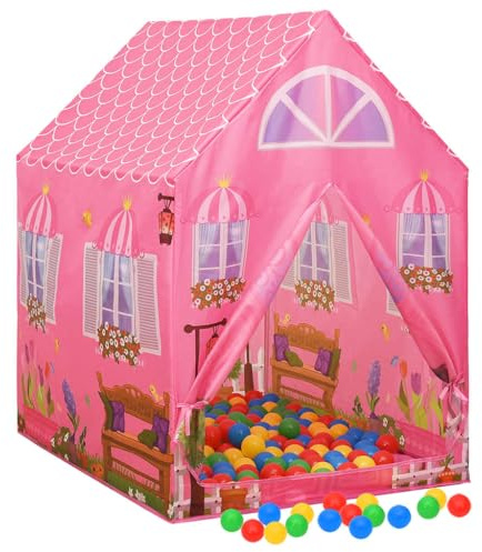 LoogCape Spielzelt für Kinder Rosa 69x94x104 cm faltbar Indoor Outdoor Kinderzimmer Garten Spielhaus Burg Tipi Höhle