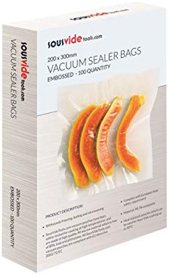 SousVideTools [SVT-06003] Confezione da 100 Sacchetti Goffrati per Cottura Sottovuoto, (200 x 300 mm) Sacchetti Soffrati Salva Alimenti per la Cottura Cottovuoto e la Conservazione Degli Alimenti