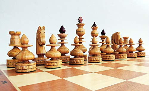 Master of Chess Luxus BIZANT 59cm / 23in Intarsien aus Holz Schachspiel, Byzantium, handgefertigte Klassische Schachspiel mit Kirsche Schachfiguren