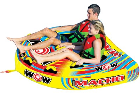 WOW Sports Unisex-Erwachsene 16-1010 Wow World of Watersports, Abschleppschlauch, Bootsschlauch, mehrere Fahrpositionen – Macho Combo 1–2 Personen Deck Tube, 1 to