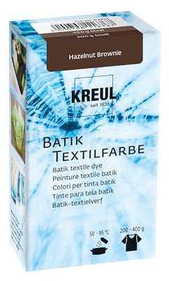 KREUL 98535 - Batik-Textilfarbe Hazelnut Brownie, 70 g, Farbpulver zum Batiken und Färben von Textilien