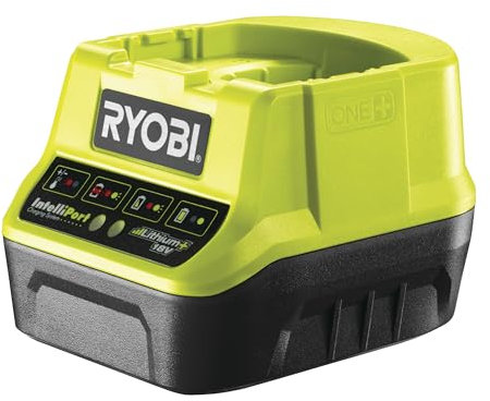 RYOBI 18 V ONE+ Akku-Schnellladegerät RC18120, 2,0 A Ladestrom, kompakt, für 18 V Akkus