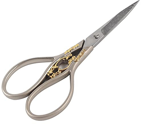 1 Stück Antiken Stil Edelstahl Schneider Schere Haushalt DIY Schneiderei Stickerei Schere Stickerei Schneider Schere Nähzubehör für Haushalt DIY Schneiderarbeit Stickerei (Silberne Goldblume)
