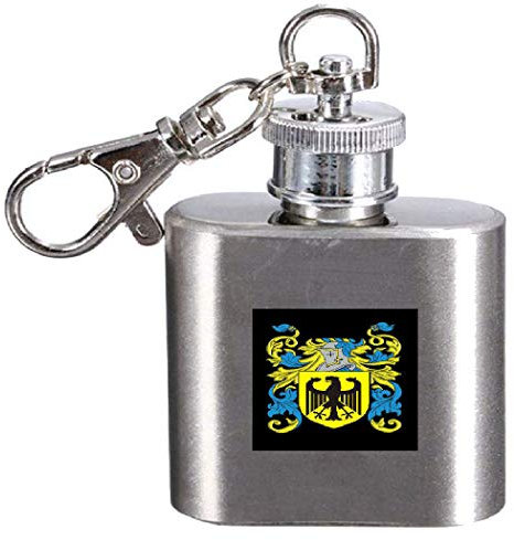 Feamster Flasque gravée avec blason de famille 28,3 g