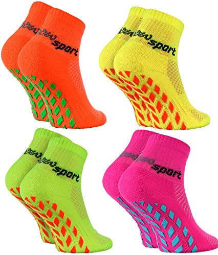 Rainbow Socks - pojkar flickor neon sneaker sport stoppstrumpor